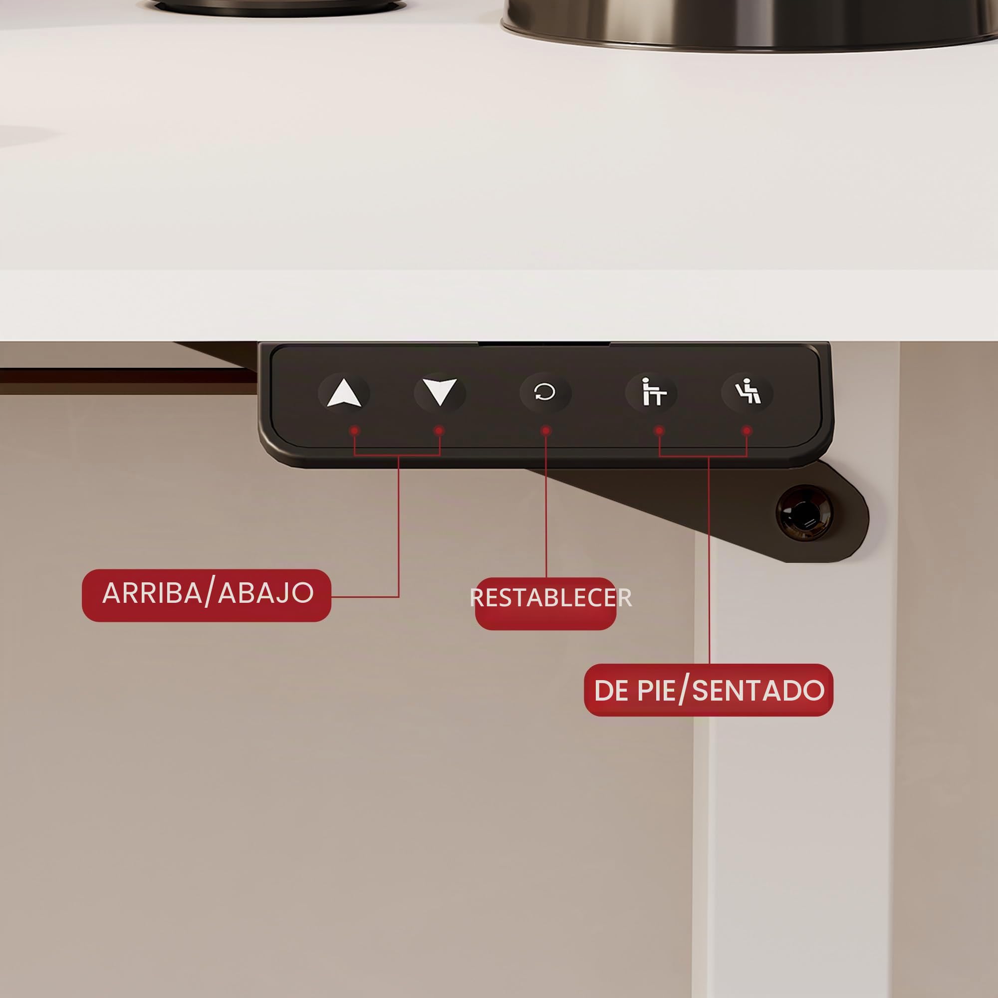 SANODESK Escritorio Elevable Eléctrico, Motor Silencioso, Mesa Standing Desk Ajustable 75-120cm con 4 Ruedas, Memoria de Posición - para Oficina y Hogar