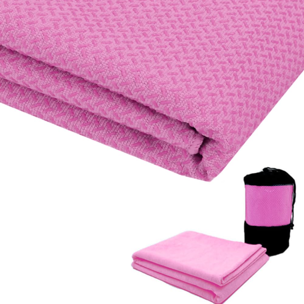Oaygat Yoga Mat Towel Yoga Towel Non Slip Hot with Mesh Carrying Bag Ideal for Hot Yoga & Pilates Washable Silicone Super Soft Sweat Absorbent Microfiber Cloth Towel for Hot Yoga Pilates Gym — image 1