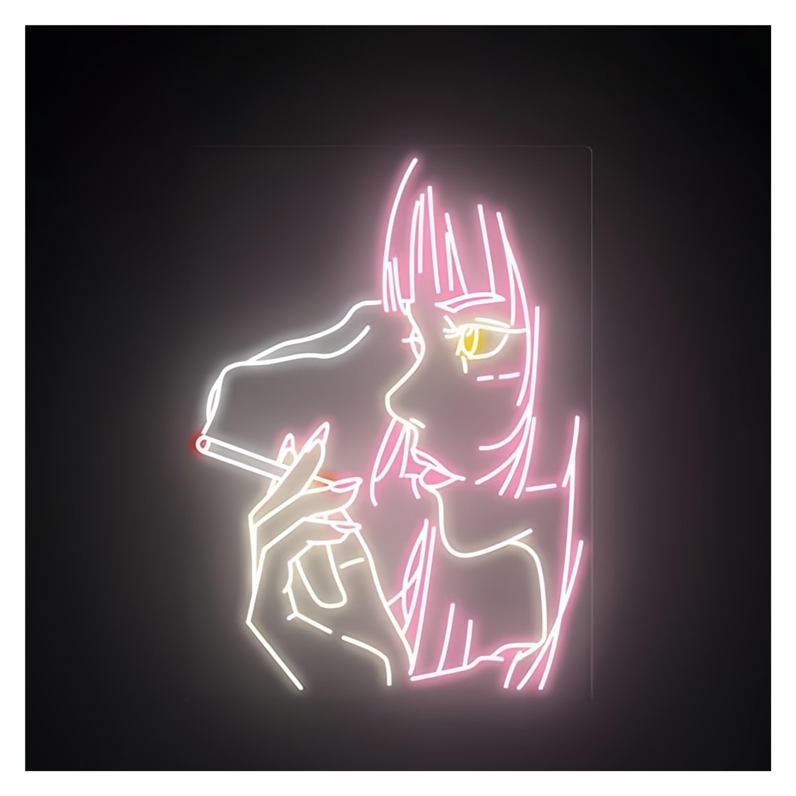 Lemst Girls G Signs Lamp Woman Face Neon Signs Usb Powered, Night Lamp Adjustable Brightness Irl Smokin Neon Lights For Wall Decor 60Cmx45cm(G)