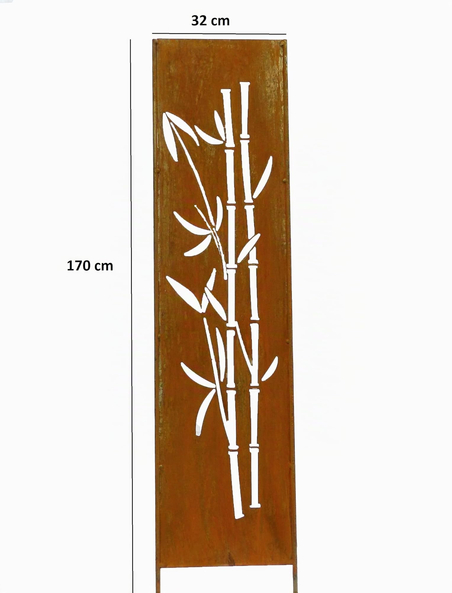 D&L Lasertec Edelrost Sichtschutz Metall 170 x 32 cm Bambus zum Stecken Sichtschutzwand Rost Gartendeko Deko Dekoration Wand