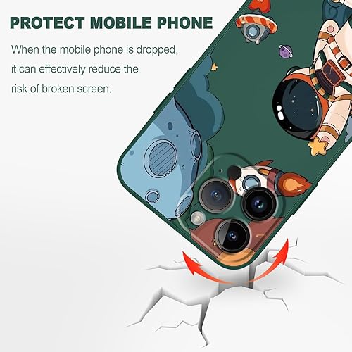Miniatura 4 de Fundas para iPhone 15 Pro Max, para iPhone 15 Pro Max, funda de astronauta lateral con diseños de patrón creativo de silicona líquida a prueba de