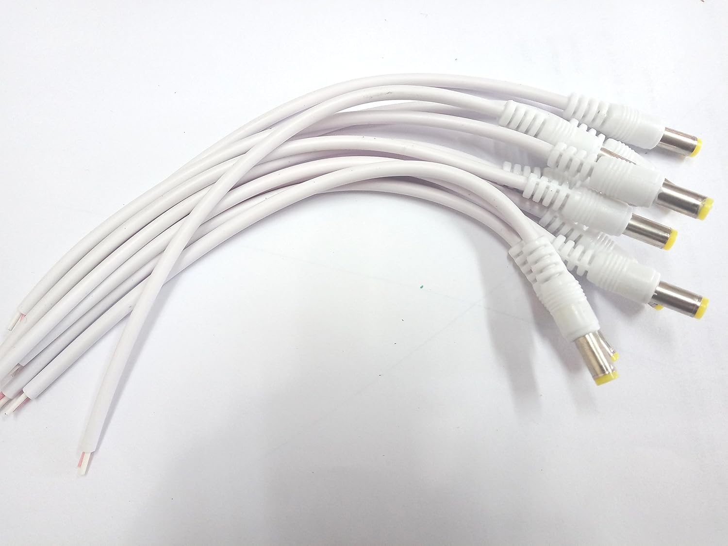 NisDeal DC Power Male Cables with 2.1mm Connectors Barrel Jack DC POWER CABLE Wire Connector Cable CCTV 20cm (Pack of 5)-image-3