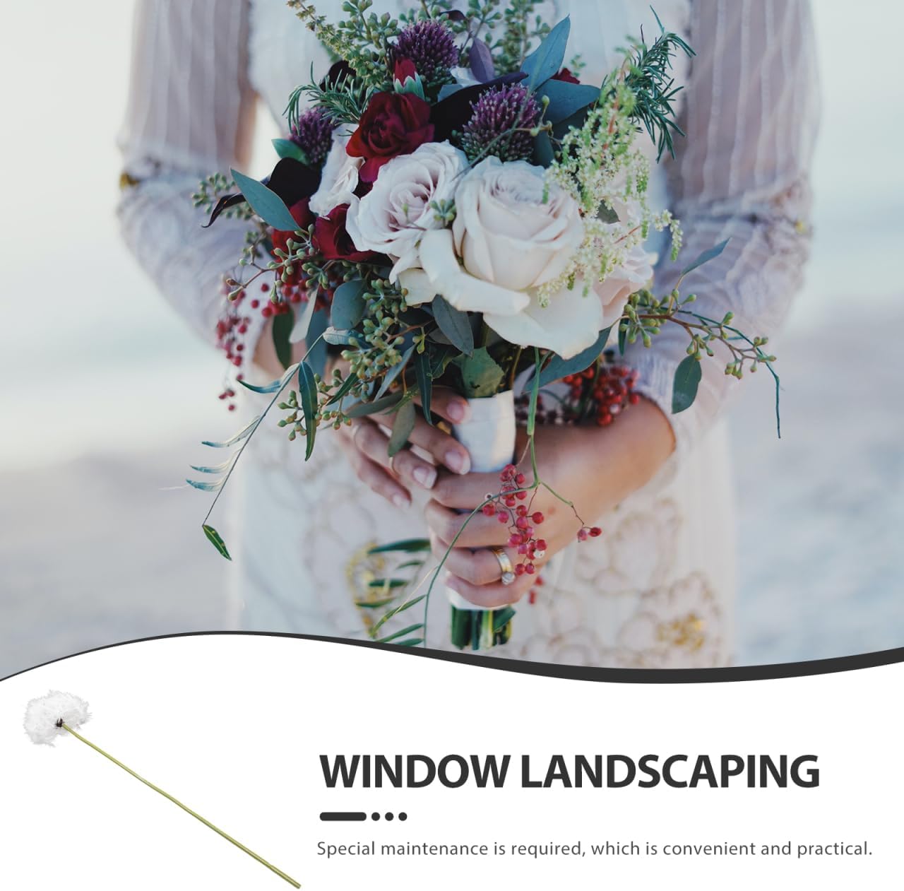 Simulated Dandelion Artificial Flowers 27.55In Faux Dried Flower Vase Filler for Indoor Outdoor Wedding Party Home Decoration - Image 9