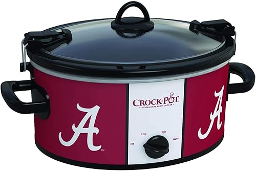 Miniatura 2 de Crock-Pot Louisiana State Tigers Collegiate, olla de cocción lenta portátil con capacidad de 6 cuartos de galón, Oklahoma Sooners, BlancoNegro