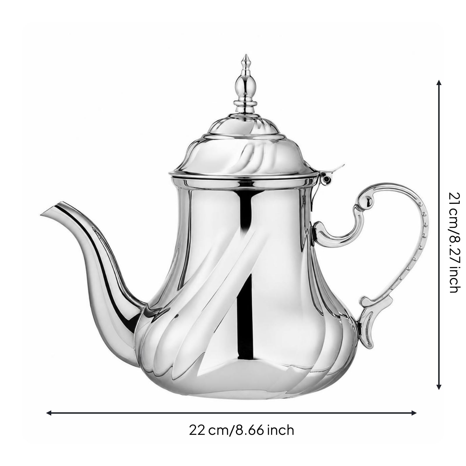 Dekorativ Kaffeekanne, Silber, 1.2L A