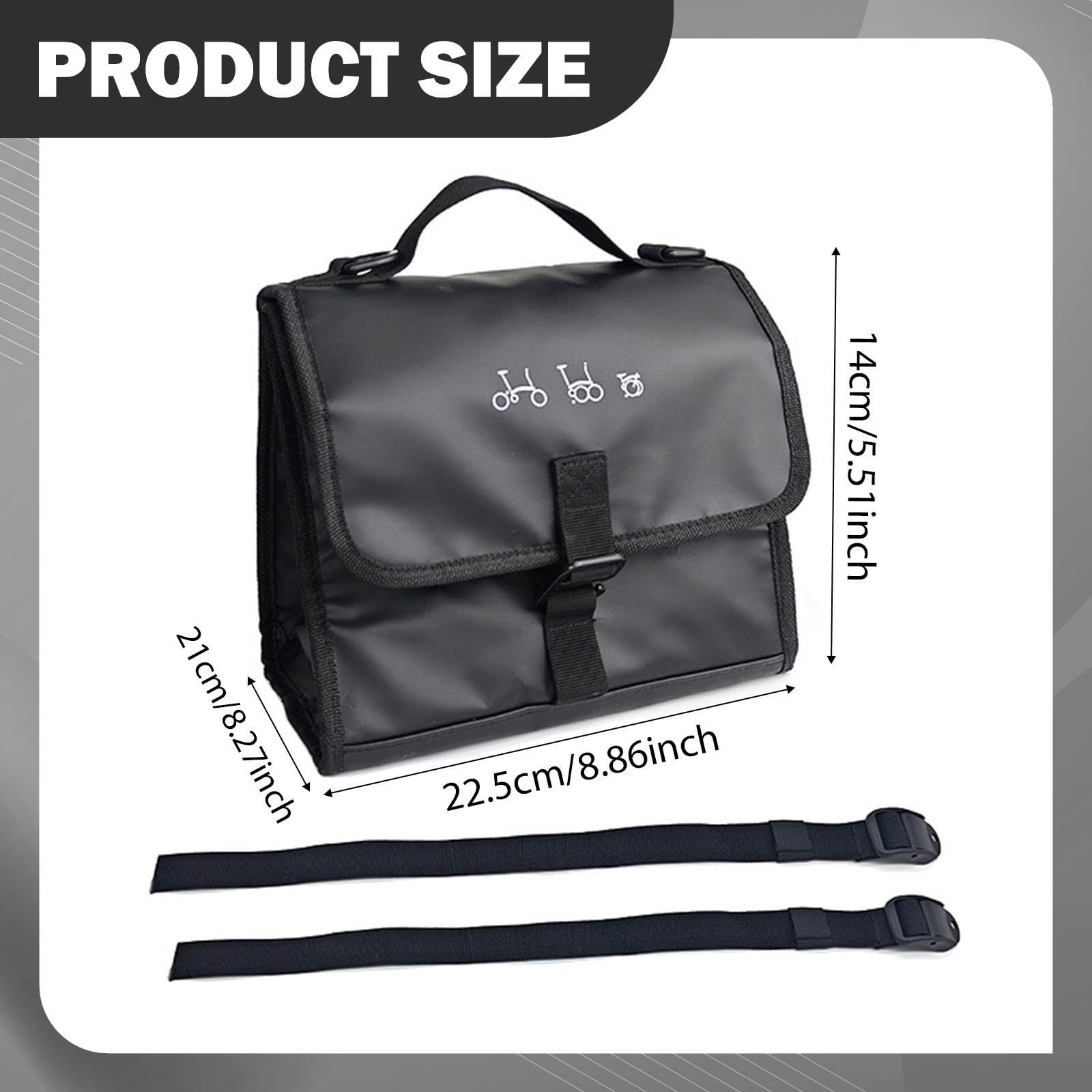 Borsa da Telaio, Borsa da Cestino, Impermeabile, Isolata, Borsa da Manubrio per Bicicletta Pieghevole
