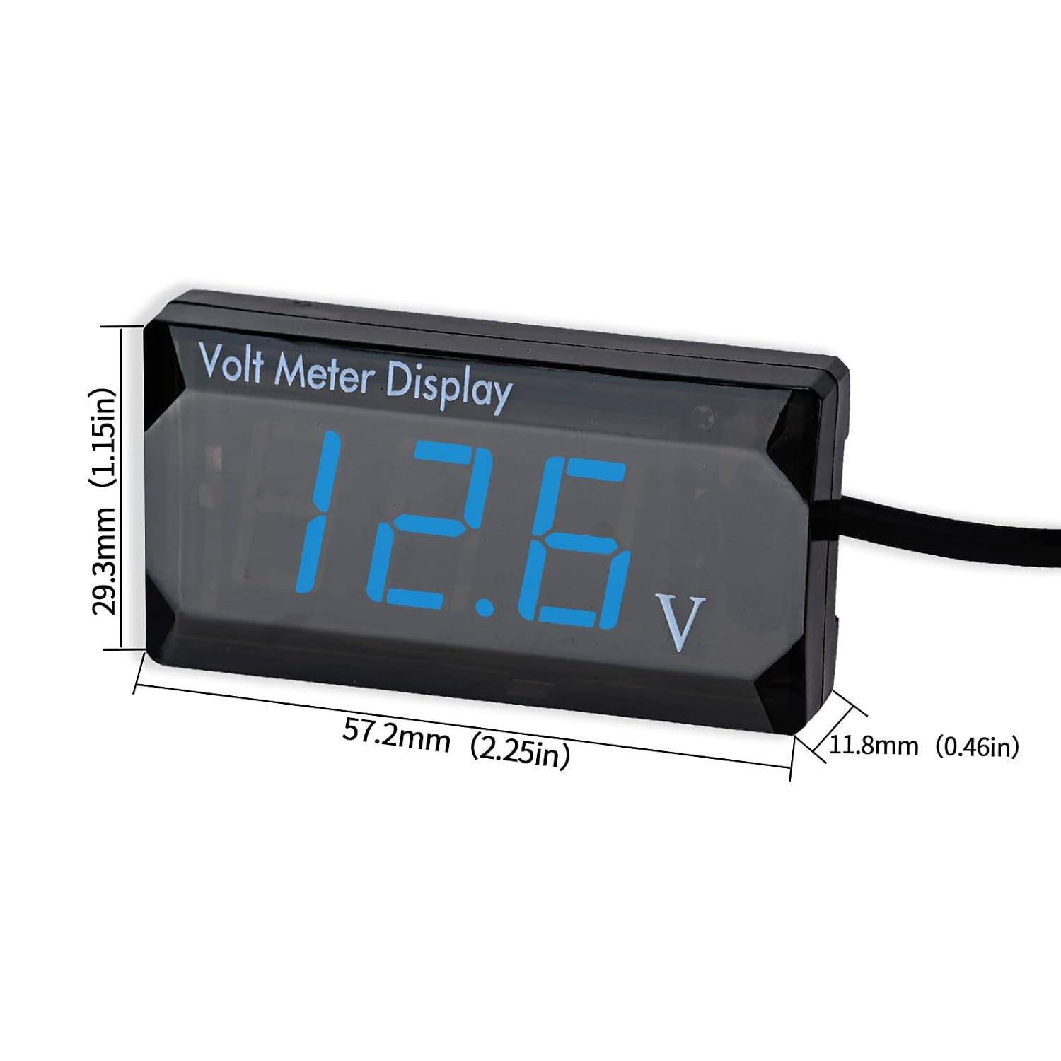 Car Digital Voltmeter Gauge DC 12V, LED Digital Display Voltmeter Car Battery Voltage Monitor for Car Motorcycle (Blue