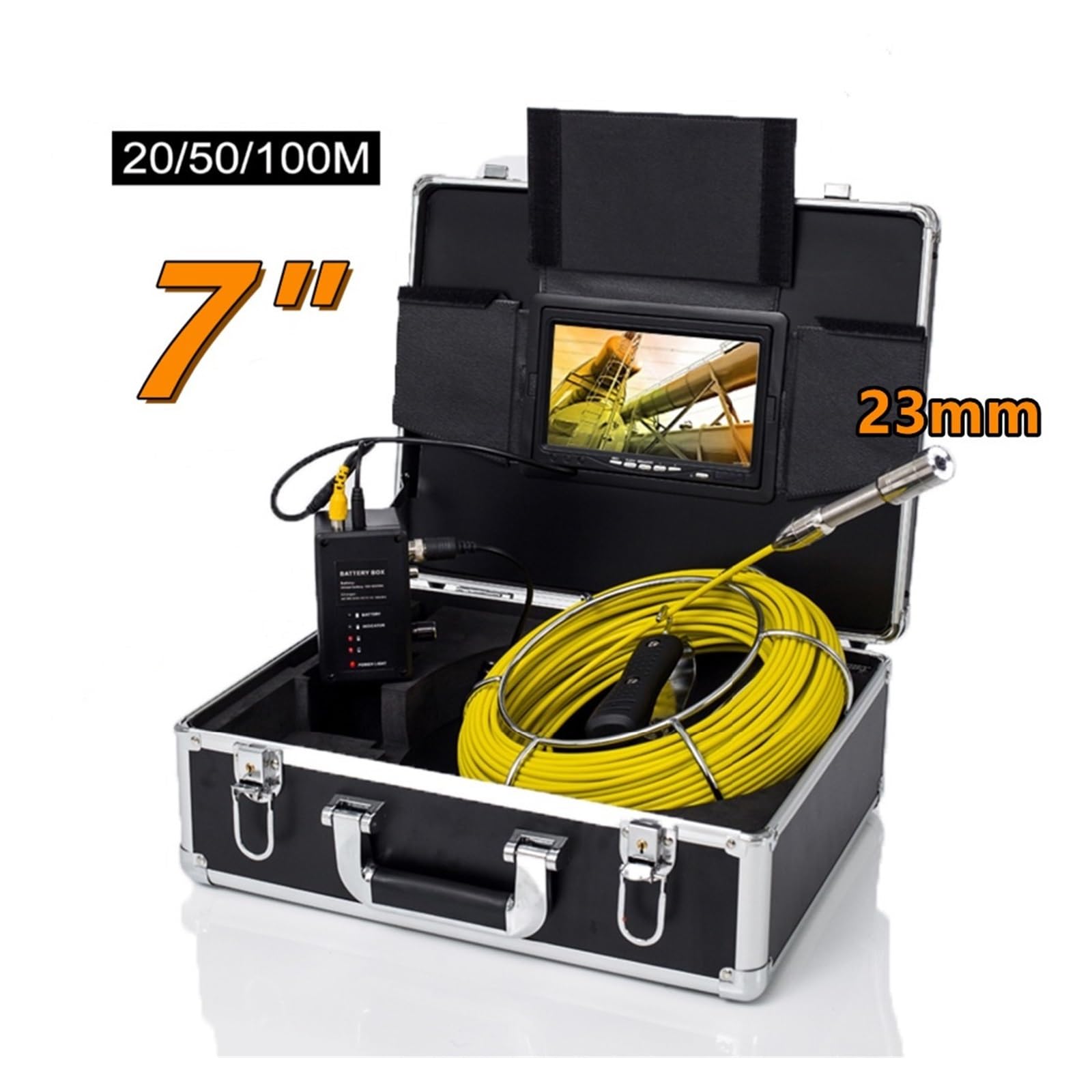 Cámara de inspección tuberías DVR 7 "Monitor HD 1080P 8GB 20/30/50/100M SYANSPAN 23mm IP68 Drenaje Tubería alcantarillado Endoscopio industrial(30m,23mm NO DVR)