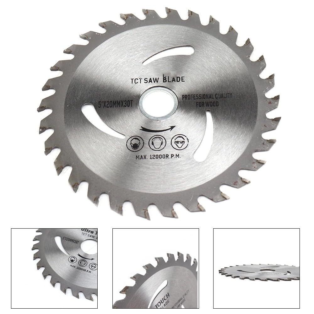 Hoja De Sierra Para Madera De 5 Pulgadas Y 125mm, Hoja De Sierra Circular 30T, Diámetro De 20mm Para Cortar Madera, Disco De Corte De Carburo De Plástico Para Carpintería,10 Piezas