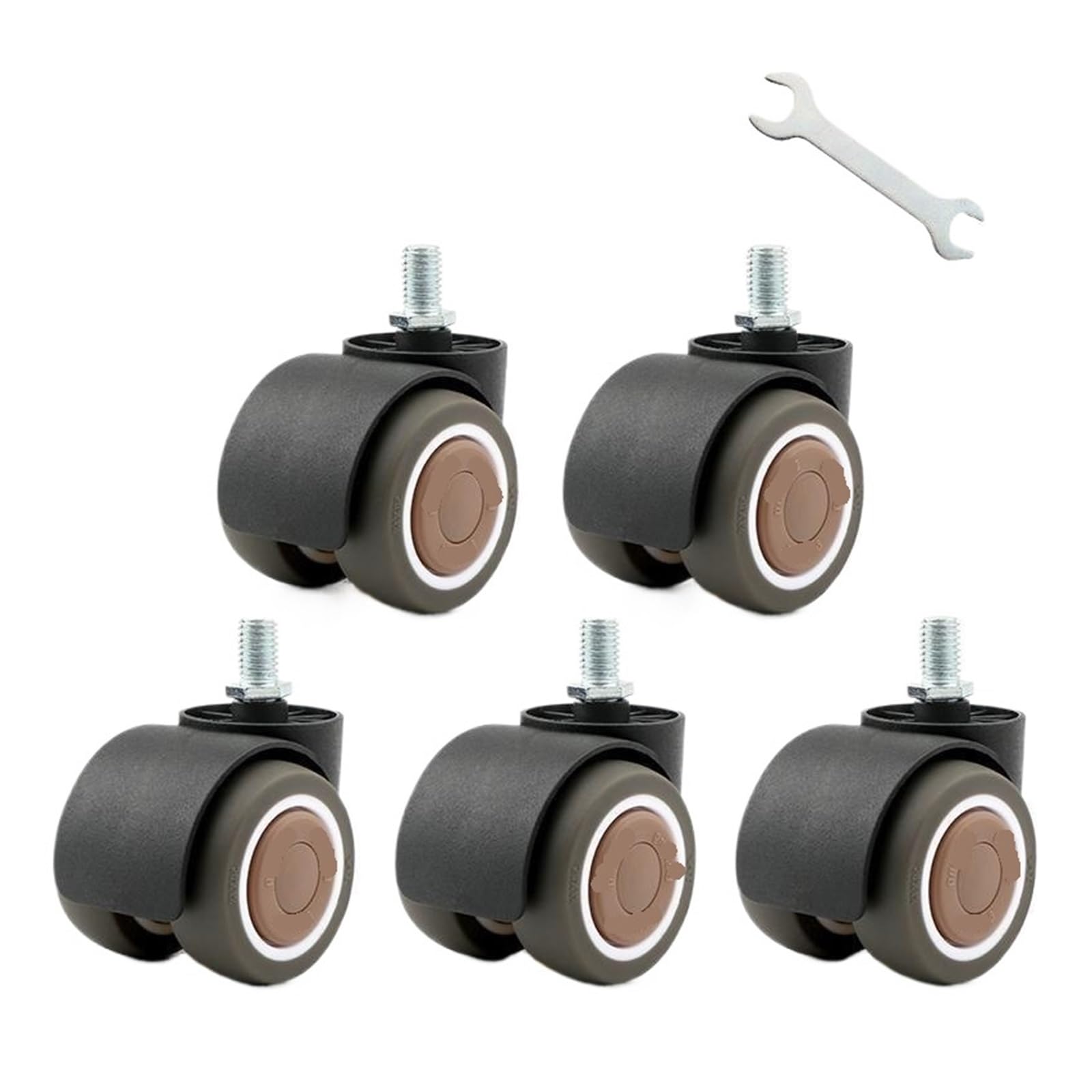 MXXDMOPD 5-Pack 2-inch stem/Screw Swivel Office Chair Computer Silent casters(M10x15)