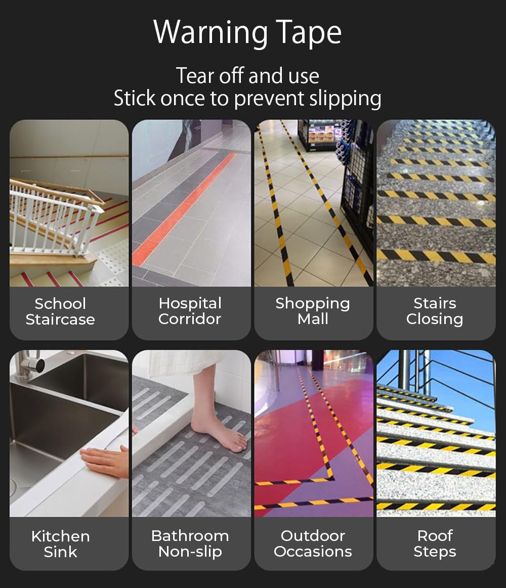 Anti-Slip Safety Tape – Durable, Waterproof, and Peel & Stick Traction Grip Tape for Stairs, Walkways, Slippery Surfaces – Easy to Clean, Indoor & Outdoor Use (1, 50mm x 1mtr)