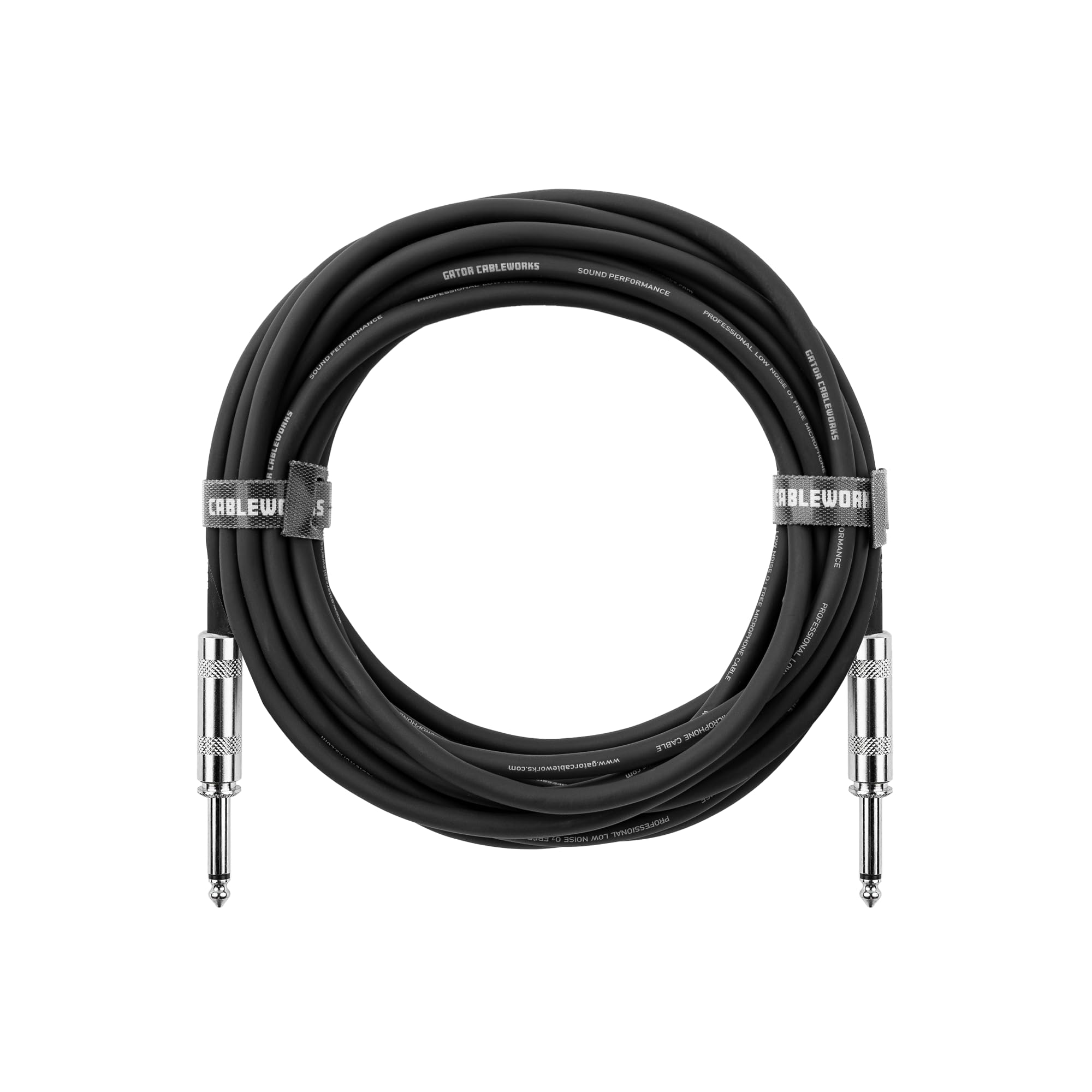 Cableworks By Gator Cases (GCWB-INS-10) - Paquete de 2 cables de instrumento estándar de 10 pies rectos a rectos de la serie Backline