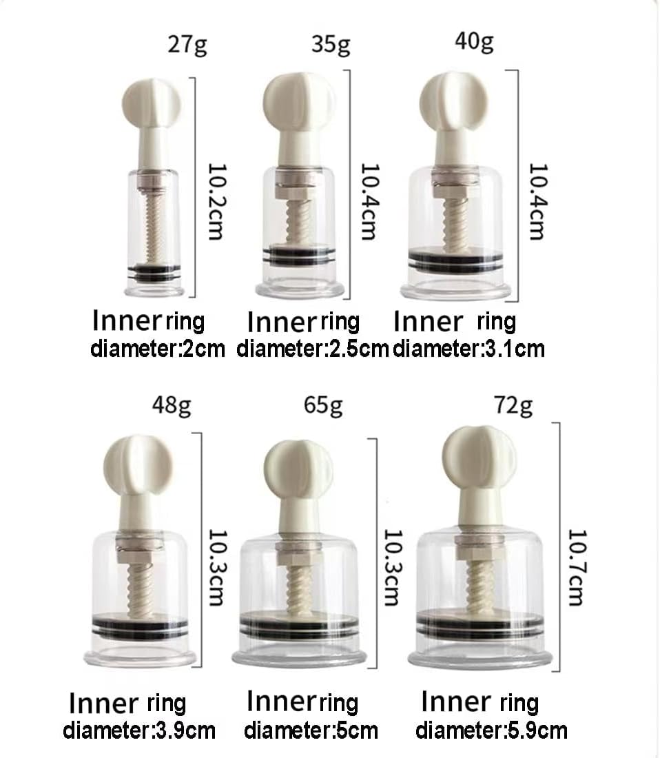 1 Pair Nipple Sucker Toys for Adult Sex Toy Nipple Pump Cupping Women Breast Stimulation Nipple Massager for Lovers SM Play (Inner Diameter 5.9CM)
