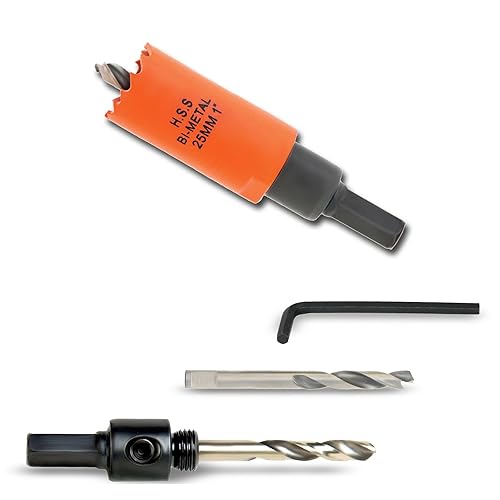 Miniatura 42 de Sierra de agujero de 3 pulgadas con eje para metal, madera y plástico, cortador de agujero bimetálico de 76 mm para diferentes proyectos con borde