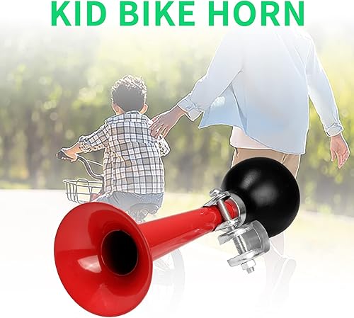 Miniatura 9 de Bocina de bicicleta para niños, bocina de aire para vehículos, bicicletas, carrito de golf, clásico, vintage, aleación de aluminio, cuerno de