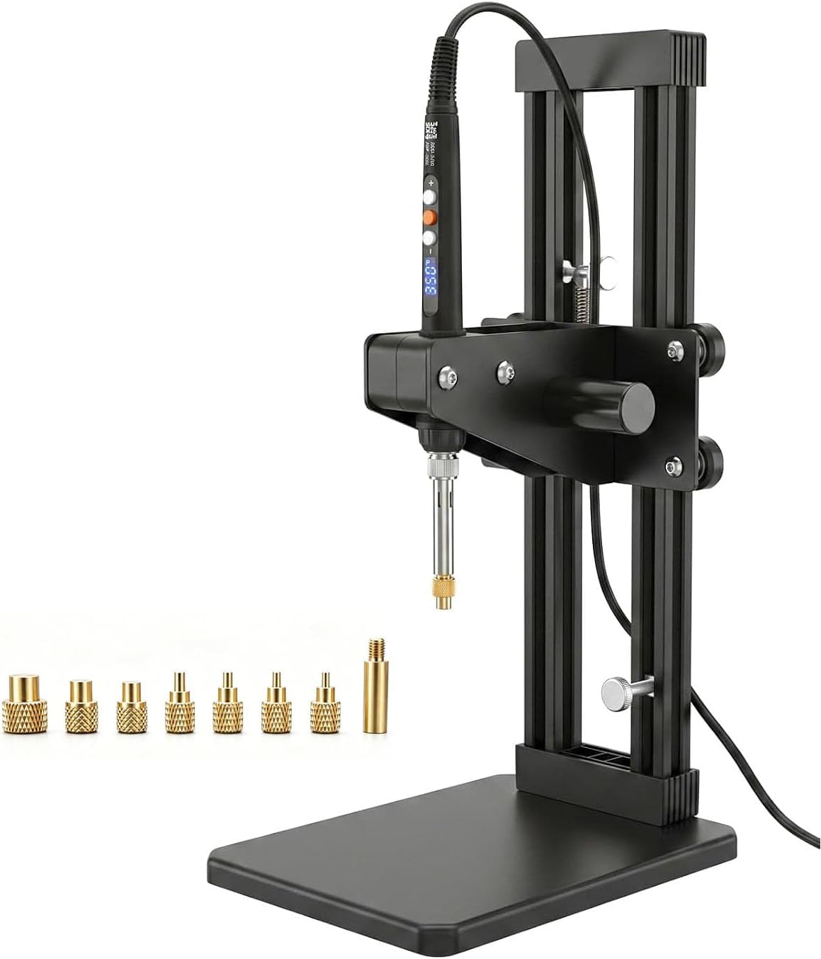 Máquina de prensa de calor vertical de 210 mm de altura de inserción M2-M8 tuercas moleteadas de latón para impresión 3D