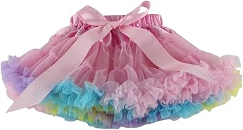 Wennikids Baby Girls Clothes Dance Pettiskirt Petticoat Dance Tutu X-Large Pink Rainbow