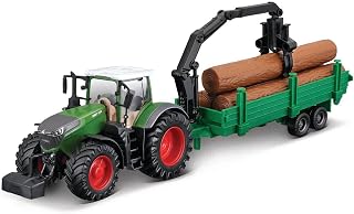 Bburago Fendt 1050 Vario mit Holztransporter, 10 cm
