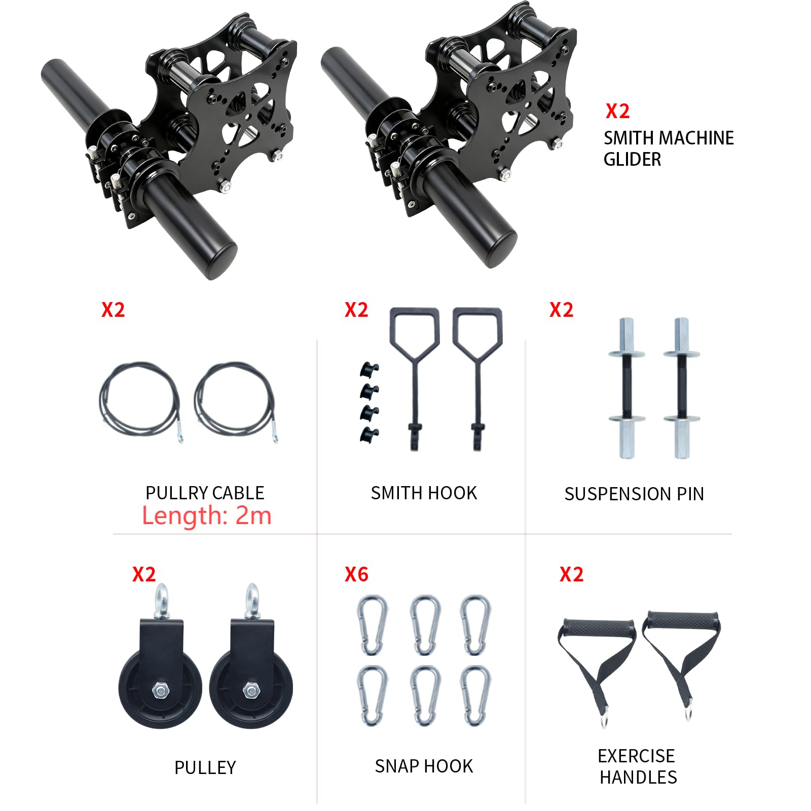 AHTAPFON Upgrade Smith Machine Attachments for Cable Machine Attachments, Cable Pulley Attachments for Power Rack Asstachments for Cable Crossover Deep Squat LAT Pull Down