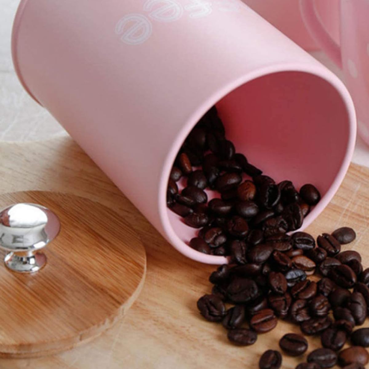 Sosoport Set 3 Barattoli per Conservazione Alimenti Secchi in Vetro Trasparente con Coperchio in Bambù, Contenitori Decorativi per Tè, Cereali, Chicchi di Caffè, per Cucina e