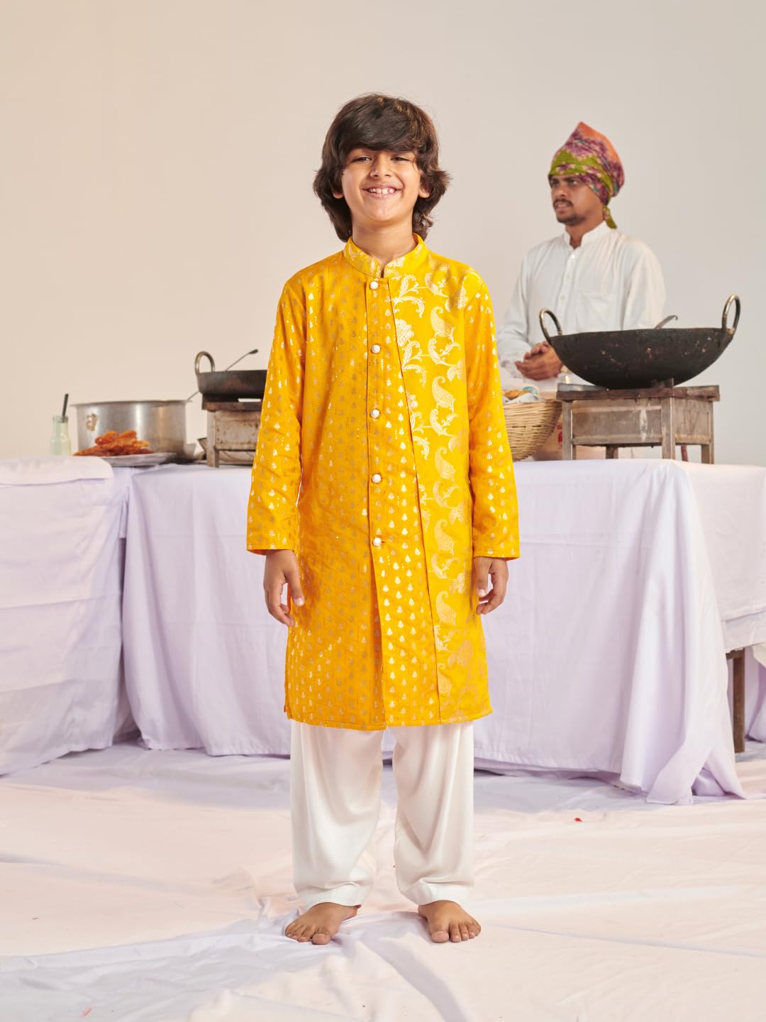 Pspeaches Niños 1 Kurta, 1 Payjama, 1 chaqueta