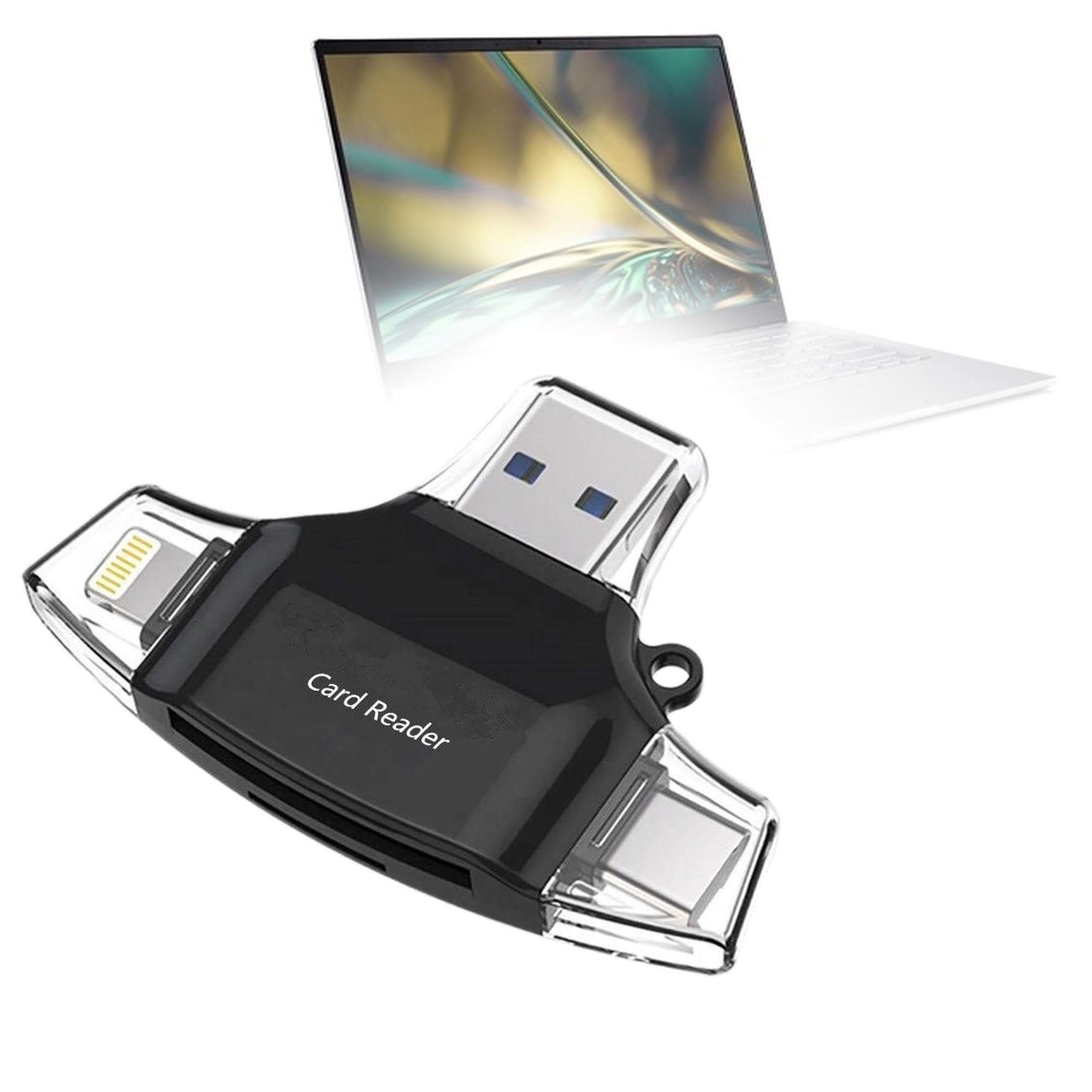 BoxWave Smart Gadget Compatible with Acer Swift 3 (SF314-512) - AllReader SD Card Reader, microSD Card Reader SD Compact USB - Jet Black-picture-27