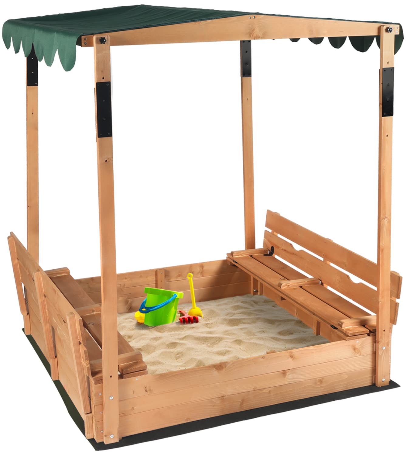 Buy QLMUSE Kids Sandbox with Cover Outdoor Wooden Sand Box Cabana