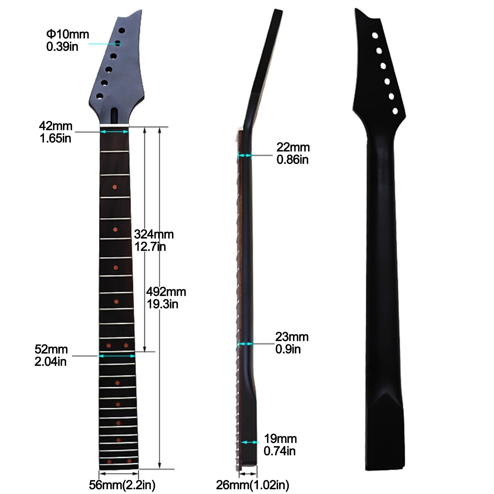 6 Strun 24 Progi Gitara Szyja Diy Klon Kanadyjski Matowe Wykończenie Instrument Muzyczny Do Szyjki Gitary Elektrycznej Części Szyja Gitarowa Akcesoria