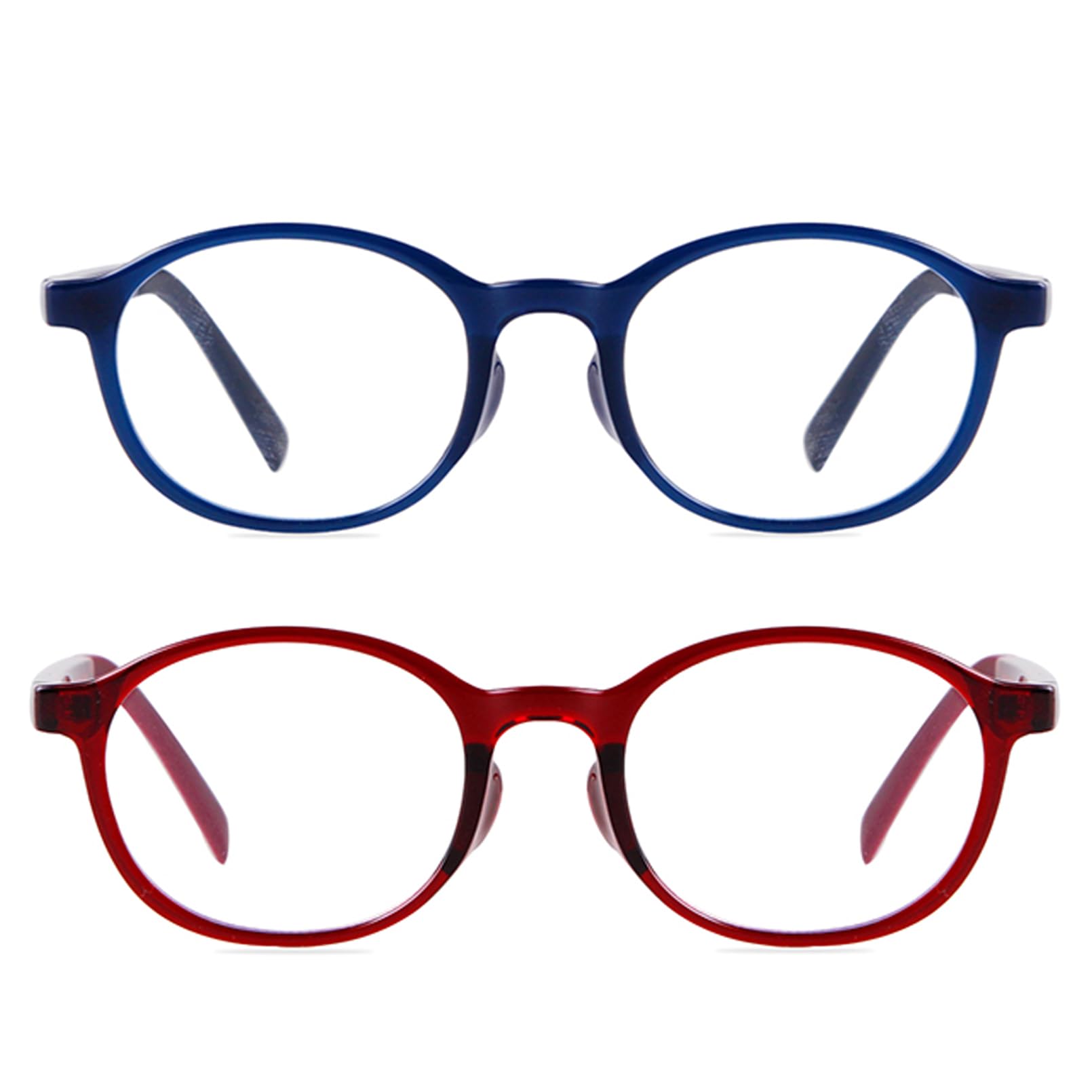 Blaulicht-Oval-Brille, 2 Stück, für Kinder, Computerbrille für Spiele, Mädchen, 3–10 Jahre, TR90 blaue Gläser