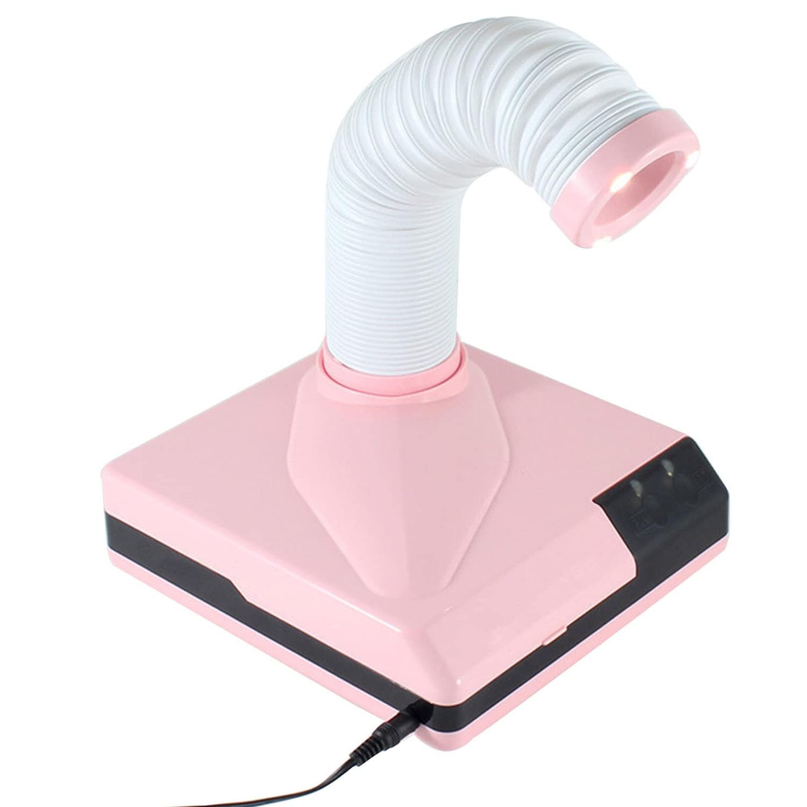 Potente aspiradora dental eléctrica de 65 W, colector de polvo de uñas con ventilador de succión fuerte y luz LED, rotación de 360° para laboratorio dental y salón de uñas