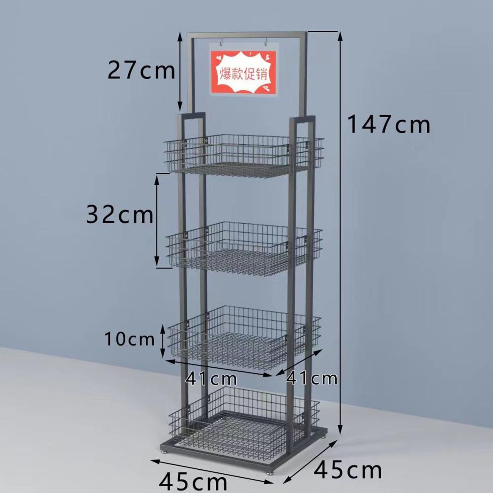 Verkaufsregale, Snack-Organizer, robustes Metalldraht-Regal für Supermarkt, Süßigkeiten, Kartoffelchips