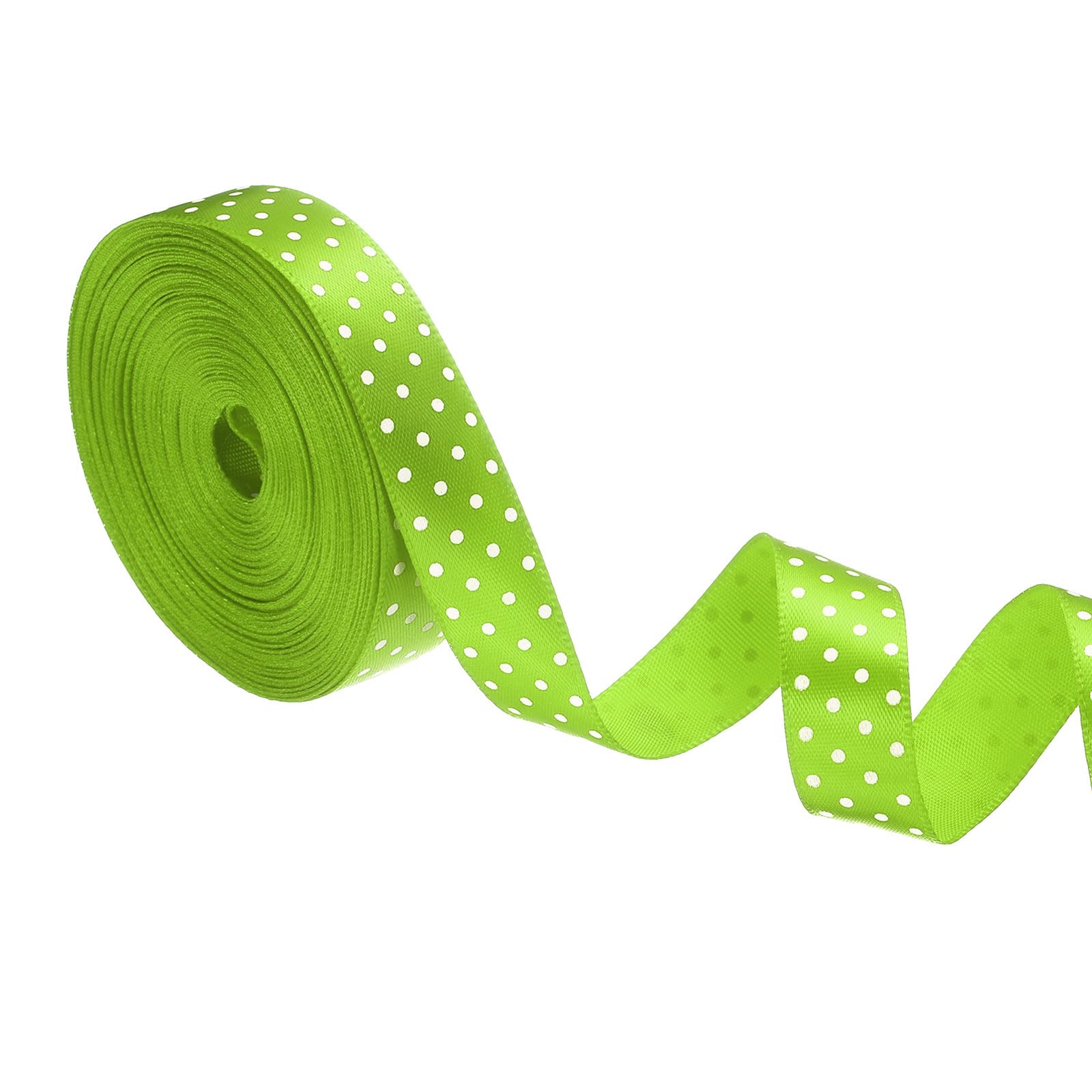 PATIKIL Polka Dots Grosgrain Ribbon 5/8 Inch, 10 Yard Spool Fabric Ribbons for Gift Wrapping Wedding Party Decorations DIY Crafts, Grass Green