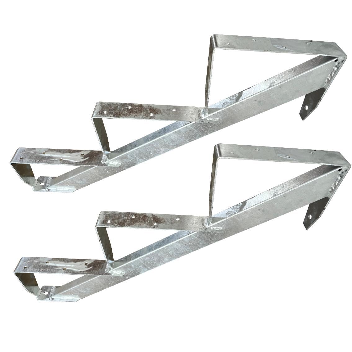 Escalera de madera para escaleras, marco de escalera, galvanizado, seleccionable, 2-6 peldaños (3 peldaños)
