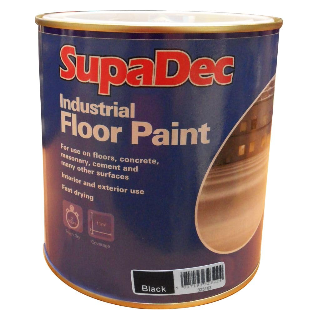 Supadec Black Industrial Floor Paint 1L