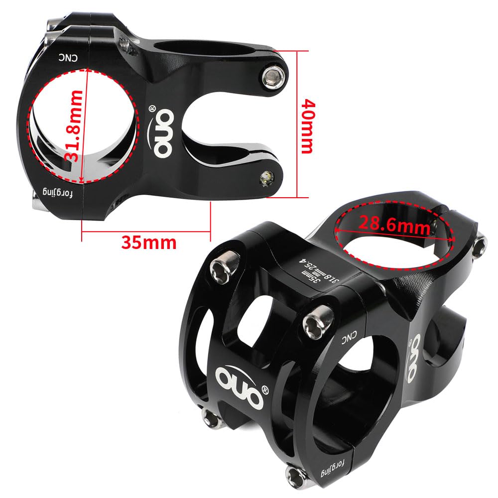 Attacco Manubrio MTB 1 pz Attacco Manubrio Bicicletta 31.8-25.4mm Spessore 35mm MTB Attacco Manubrio 0 Gradi Stelo Giù Stelo riser Bicicletta Ultraleggero Attacco Manubrio(Gold STEM shim)