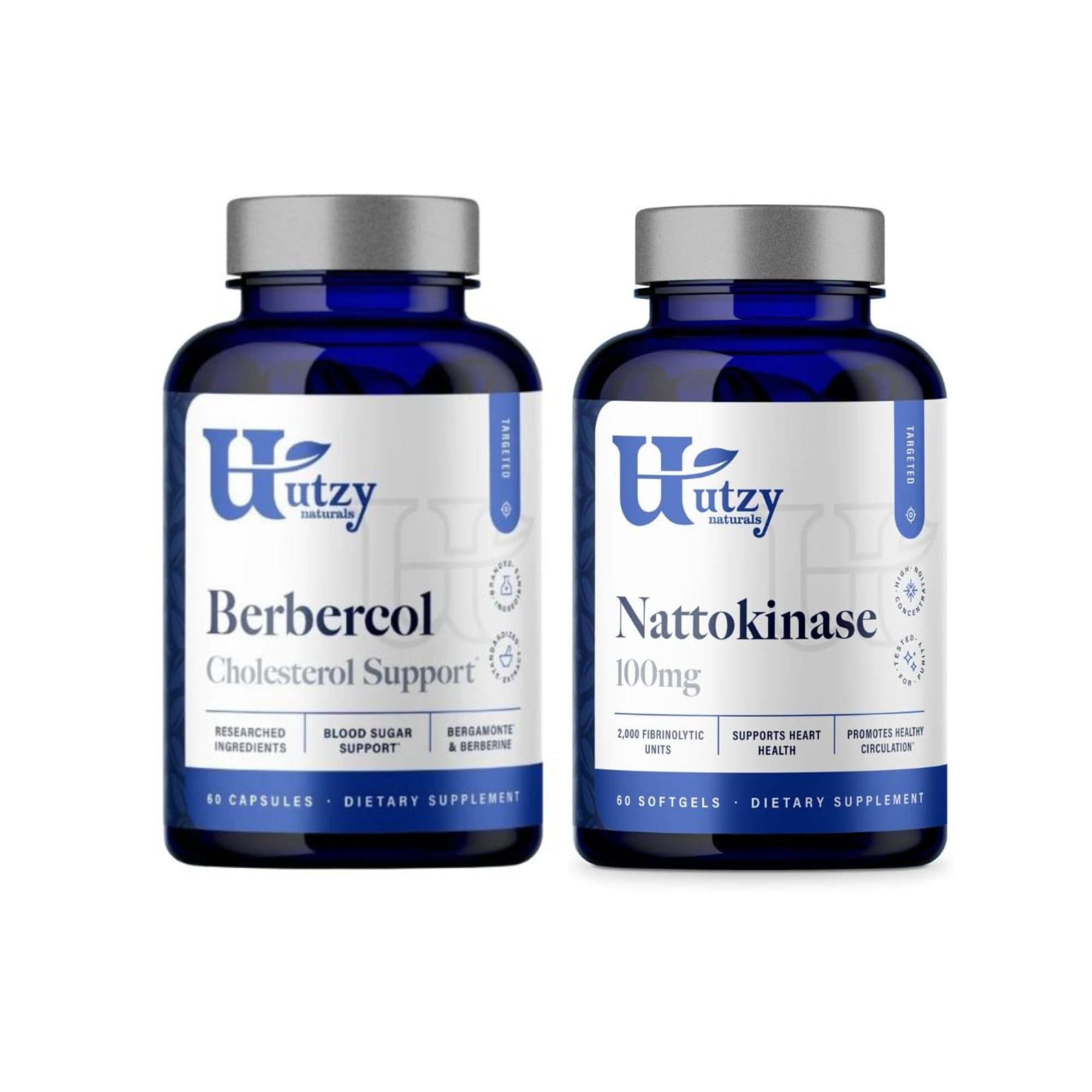 Utzy NaturalsMetabolic Support Bundle | Nattokinase 100 mg and Berbecol 500 mg