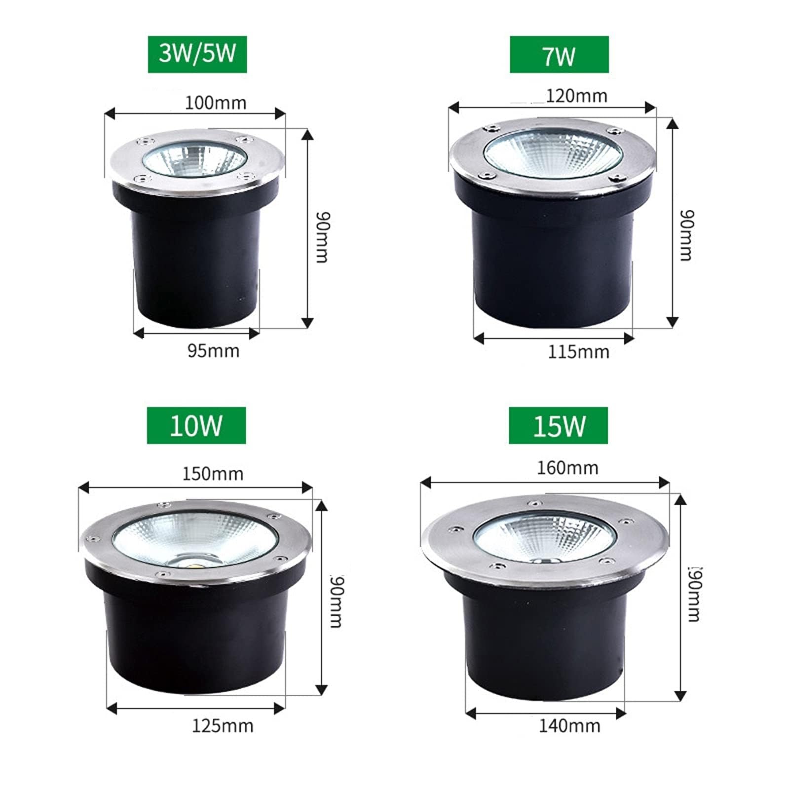 Lampa krajobrazowa LED, oświetlenie podtynkowe LED, 5 W, wodoszczelne, IP67, oświetlenie zewnętrzne COB, AC12 V lampa stojąca na podwórku i drzewach, jasne białe światło do oświetlenia stoczni