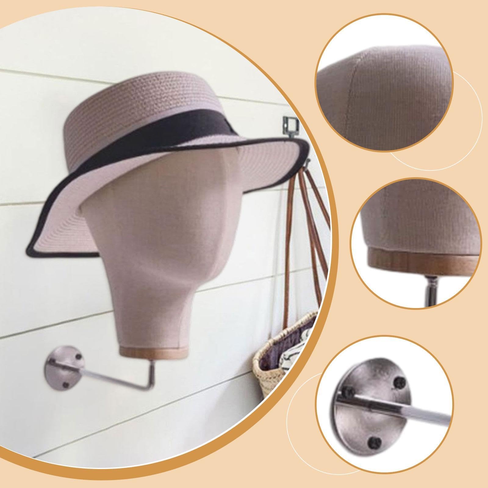 Testa di Manichino Da Donna Espositore Da Parete Supporto per Cappelli E Porta Parrucche Multiuso per Esposizione Adatto per Vetrine di Negozi Saloni, Style a