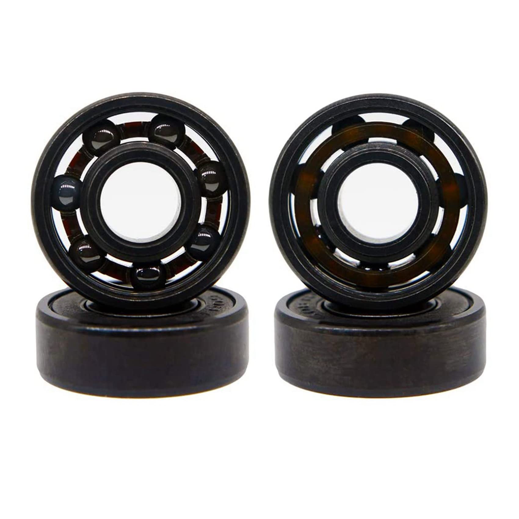 Lot de 32 roulements à vitesse 608RS Hybride Noir Céramique Roulement Skateboard Céramique Plastique Lumière Arc 608 Roulement