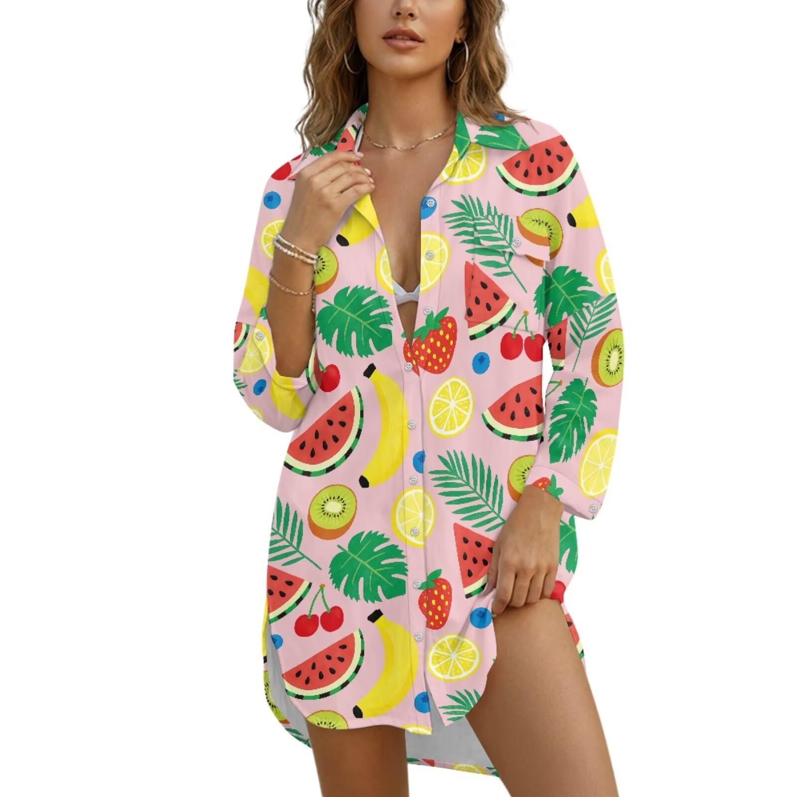 Pareos de playa para mujer, traje de baño, con botones, vestido de playa, casual, ropa de playa