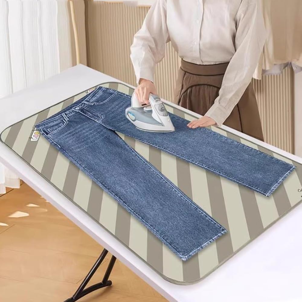 Estera/Almohadilla para Planchar En Casa, Tabla De Vapor Plegable, Manta para Planchar con Guantes para Vaporizador Y Soporte para Plancha De Silicona, Fundas para Tabla De Planchar Portátiles