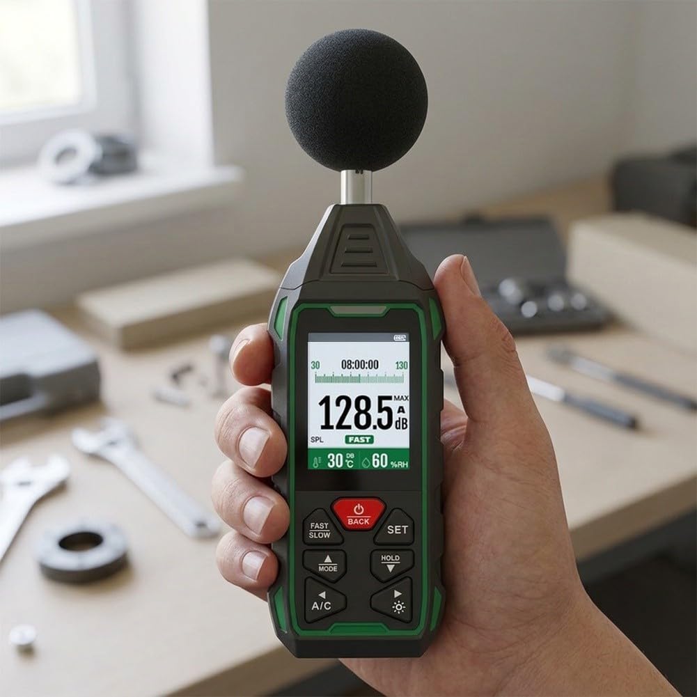 Sonómetro Digital 30-130dB Precisión ±1.5dB A/C