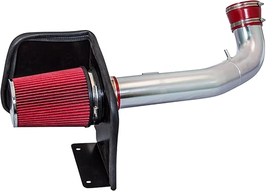 Cold Air Intake System with Heat Shield Kit + Filter Combo RED Compatible For 09-14 Cadillac Escalade Chevy Silverado Suburban Tahoe Gmc Sierra Yukon 5.3L/6.0L V8