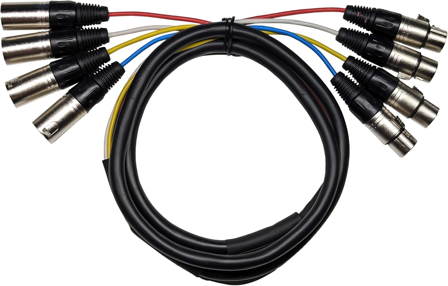 Câble audio serpent XLR mâle vers femelle à 4 canaux, code couleur pour live, enregistrement, studios, mixeurs, systèmes IEM et micro, 6 m