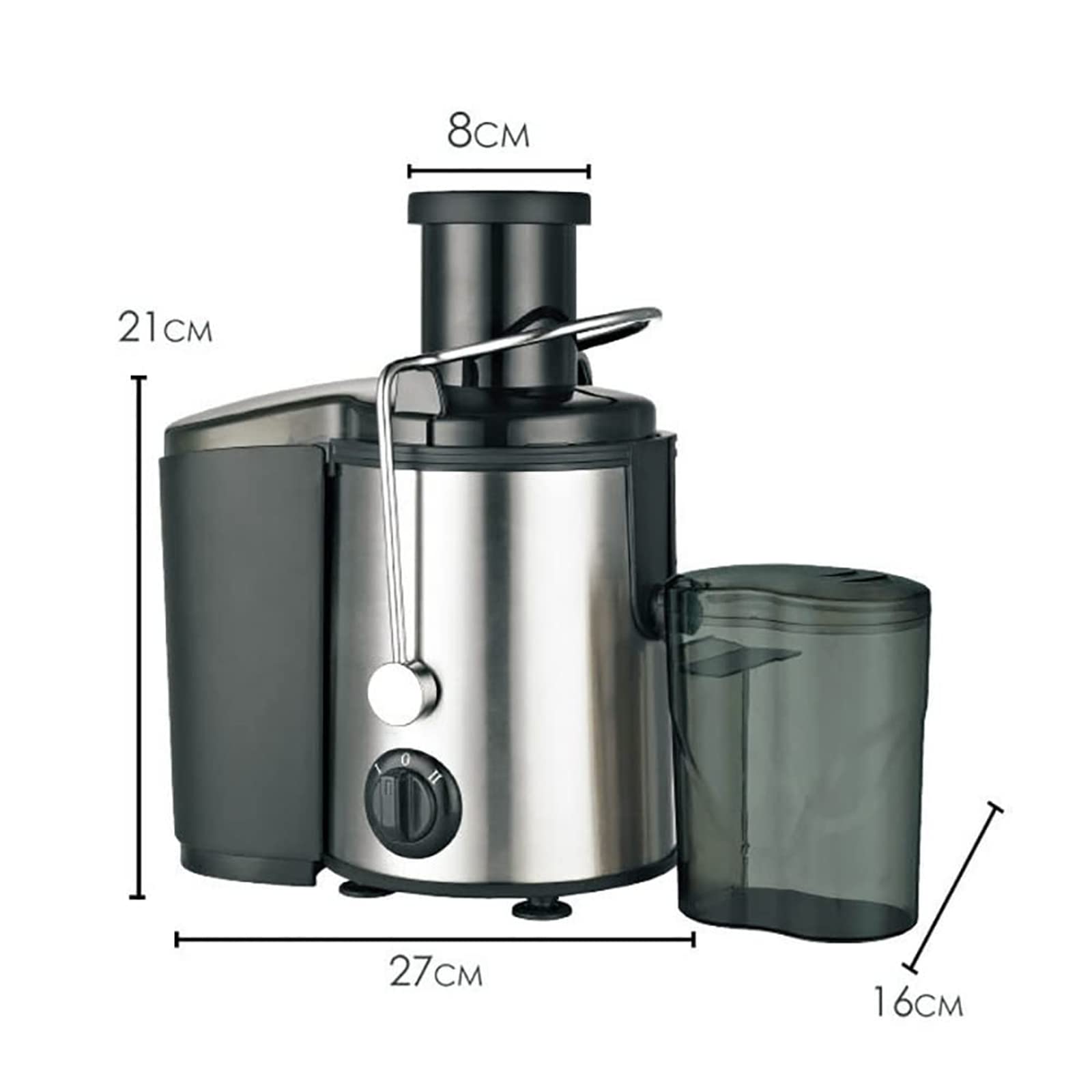 Macchina per Succo centrifugo con Bocca Larga da 65 mm, Macchina per spremiagrumi elettrica da 800 W, brocca per Succo da 450 ml e Contenitore per polpa da 1600 ml, modalità a Doppia veloc