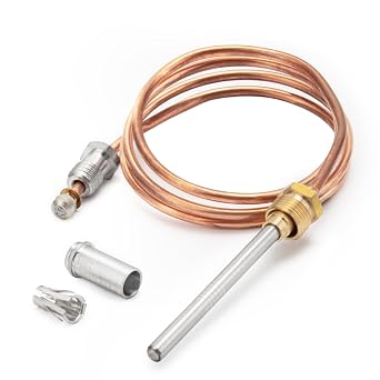 CQ100A1039 30-Inch Replacement Thermocouple Fits for Honeywell Gas Furnaces | 30mV Universal Thermocouple Compatible with Water Heaters, Boilers, for Push-in, Clamp-in and Screw-in Pilot Burner Mounts