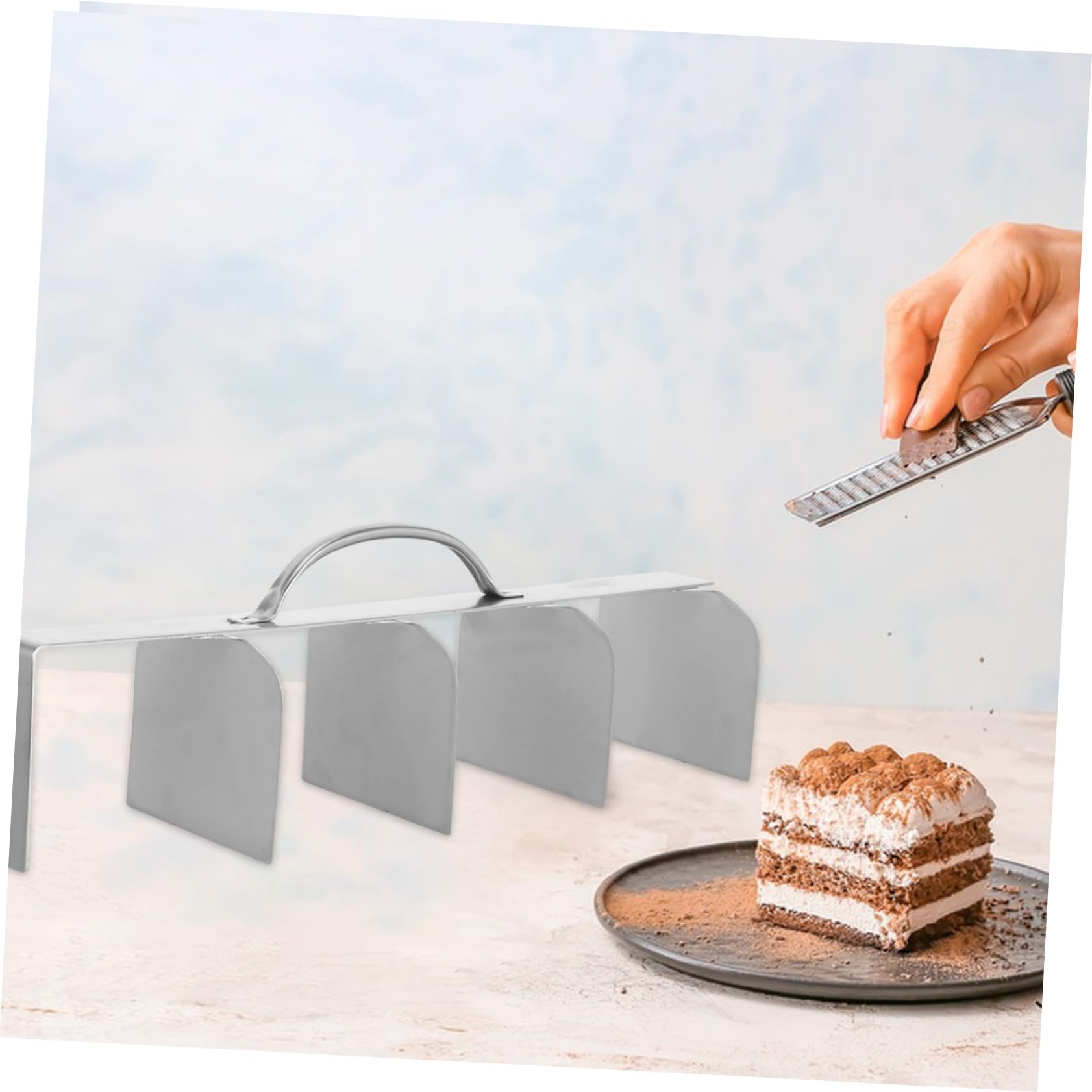 Coupe-moule à Tiramisu En Acier Inoxydable 40×9,5 Cm Outil De Découpe Gâteau 5 Parts Égales Ustensile Pâtisserie Hygiénique Pratique Pour Desserts Et Réceptions