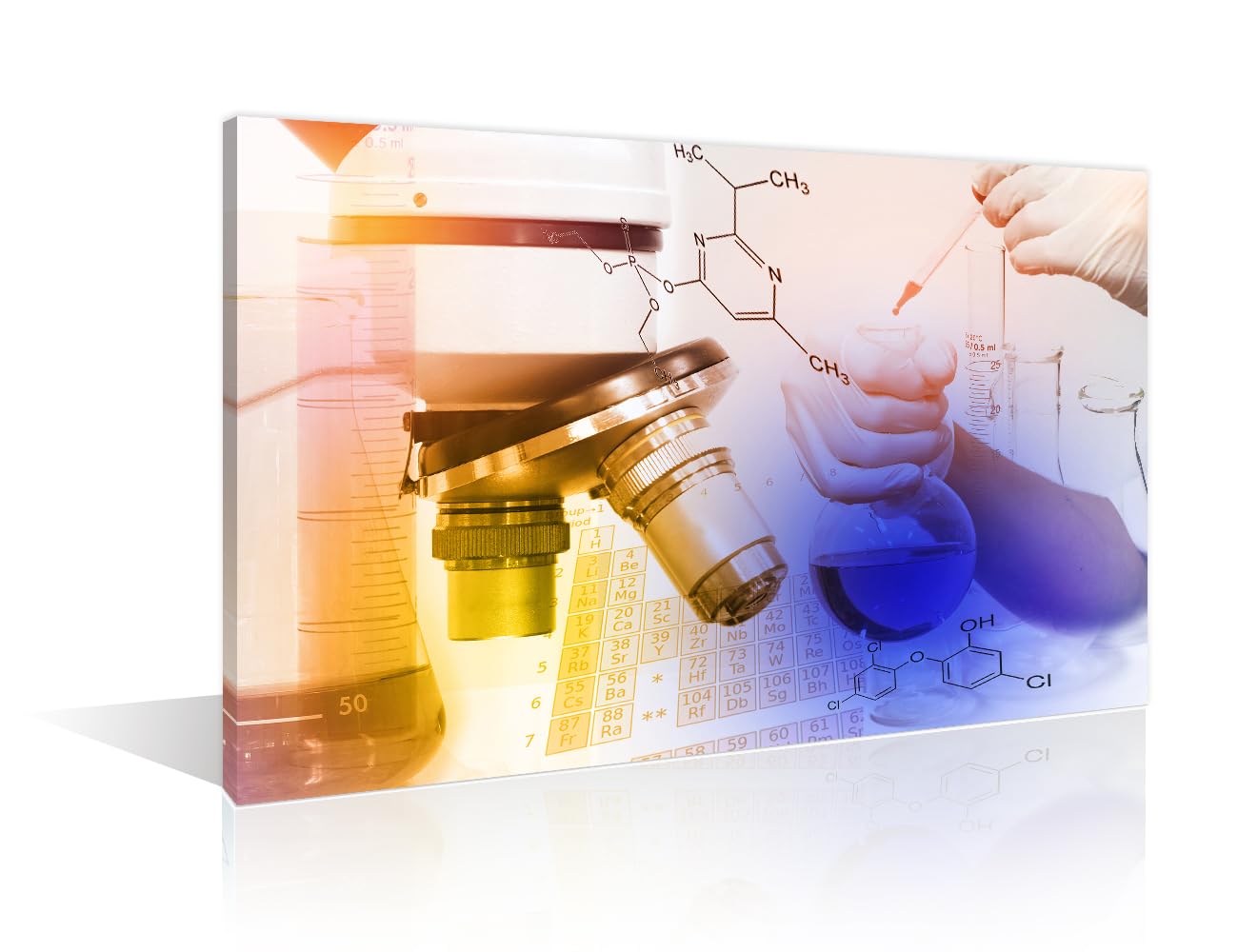 TUMOVO Wall Decor Scientists and Scientific Experiments Wall Art Medical Painting Home Decor Young Scientist Wall Decor for Living Room 1 Pieces Framed Ready to Hang, 24" Wx36 H
