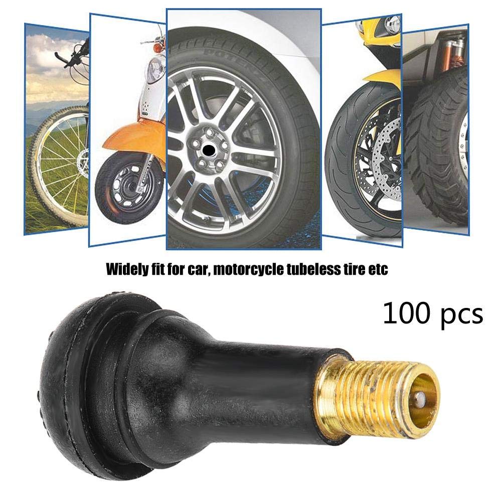 100 pezzi di gomma valvola a scatto per pneumatici auto e moto universale vuoto tubo nucleo valvola di ricambio pulsante a scatto stelo della valvola del pneumatico(TR414