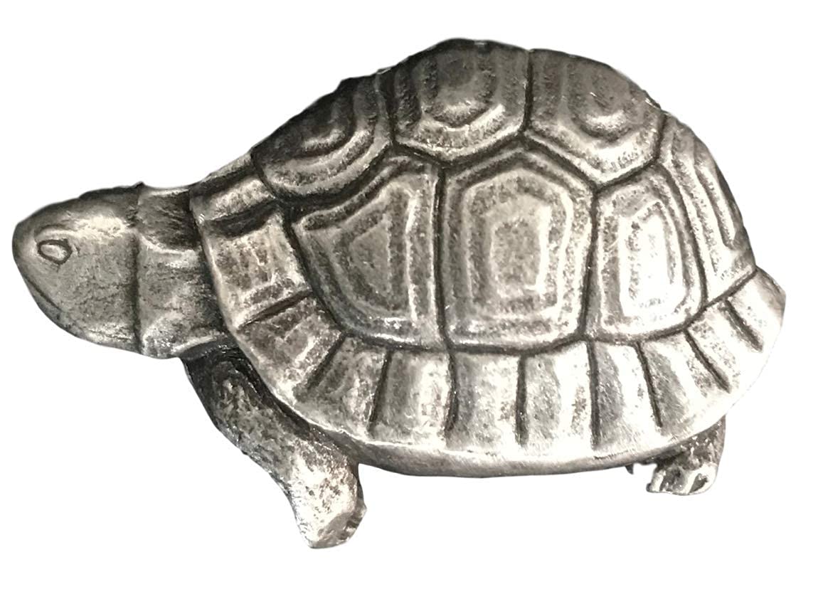 Emblems-Gifts Tortoise Brooch Handcrafted From English Pewter (BR1356)+ 59mm Button Badge